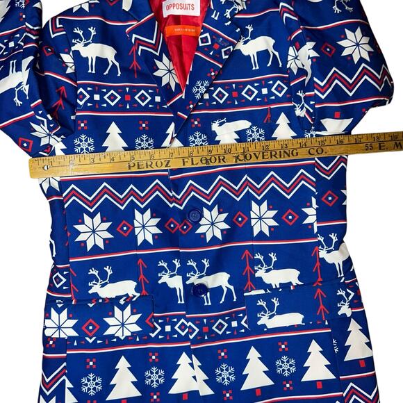 Opposuits Christmas Holiday themed blue and red boys suit blazer size 12-14 - Picture 4 of 9